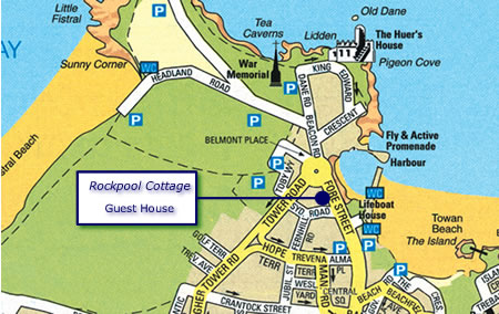 Map to Rockpool Cottage, Newquay, Cornwall